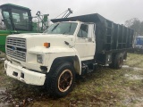1993 FORD DUMP TRUCK GAS 5-SPD TRANS 14’ HARSH DUMP