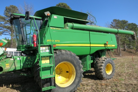 JD 9770 STS BULLET ROTOR COMBINE, DUALS, 4X4, GREEN STAR READY, CONTOUR MASTER, SN:742974, ENG 3975 