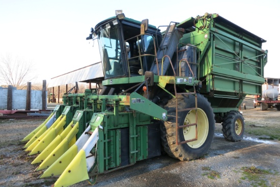 JD 9965 4 ROW COTTON PICKER, DUALS, MUD HOG, SN:6609, 5483 HRS ENG, 3955 FAN HRS