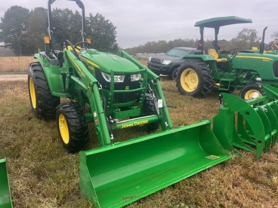 JD 4052M DSL, LEFT HAND REVERSER, SELLS WITH JD 400E LOADER WITH 4-N-1 ...