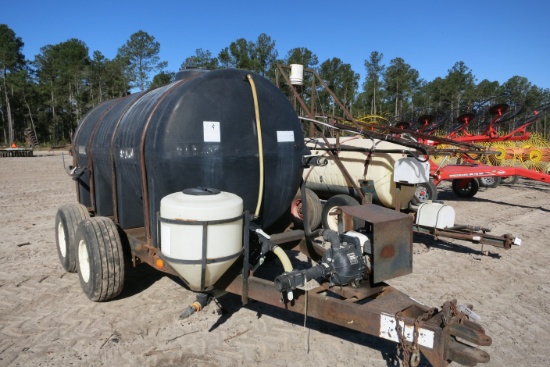 ADAMS 1800-GAL NURSE TANK, TANDEM AXLE, HONDA MOTOR, CHEMICAL INDUCER