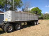 2002 MONTONE 28' ALUMINUM FRAMED DUMP TRAILER, GRAIN DOOR, ROLLOVER TARP, NEW TIRES