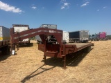 2002 30’ GOOSENECK TRAILER, DUAL TANDEM AXLES, WINCH, 5’ DOVE, STEEL RAMPS