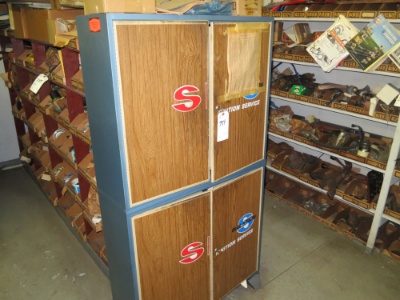 Spark Plug Cabinet & Contents