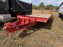 1994 HUDSON 10-TON TRAILER, AIR BRAKES, DUAL TANDEM, PINTOL HITCH, 5’ DOVE, SPRING LOADED RAMPS