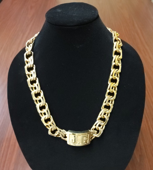 24" 10k Yellow Gold Chino Bull Necklace