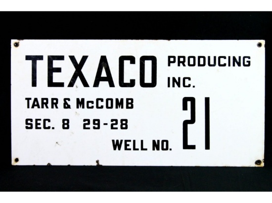 Texaco Producing Inc Porcelain Sign