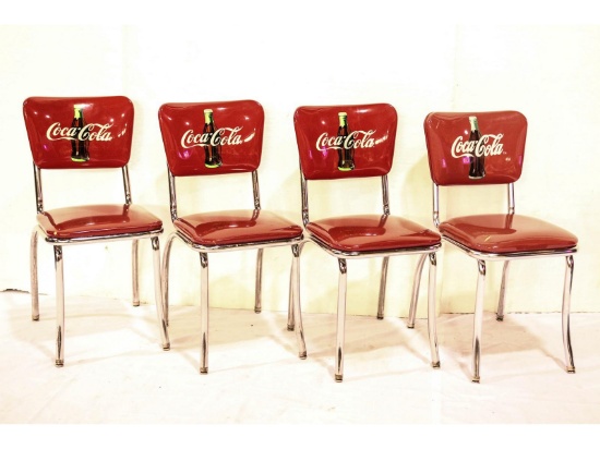 Four Coca-Cola Soda Fountain Chairs