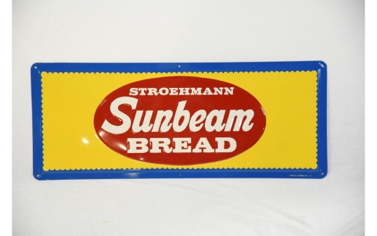 Sunbeam Bread Single Sided Tin Embossed Sign