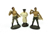 3 German Elastolin Figures