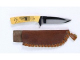 Sheath Knife w/Scrimshaw Handle