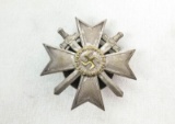 WWII Nazi War Merit Badge with Swords, Screw Back