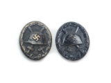 2 WWI Nazi Black Wound Badges