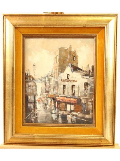French Street Scene with Figures Unknown Artist