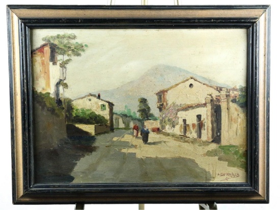 Village Street Scene by A. Demarco