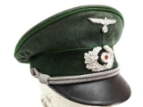 WWII Green Piped Officers Visor Hat