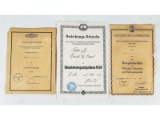 3 WWII German Documents for Kraigsmarine