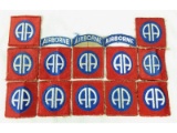 U.S. WWII Era 82nd Airborne SSI, 13 Pieces