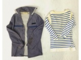 French Navy Jacket and Blue Striped Shirt