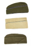 3 WWII Overseas Caps