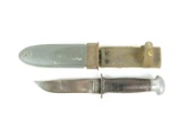 WWII U.S.N. MK1 Knife & Sheath, Named 