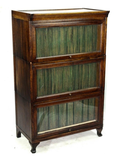 Diamond Disc 3-Section Record Cabinet w/Glass Door