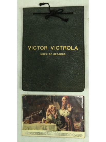 Early Victor Leather Bound Index/Edison Postcard