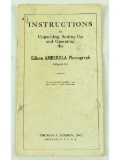 Rare Original Edison Amberola Model B Manual