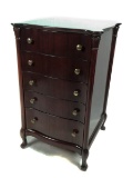 Mahogany 5-Drawer Cylinder Record Cabinet