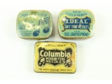 3-Piece Lot of Columbia Needle Tins