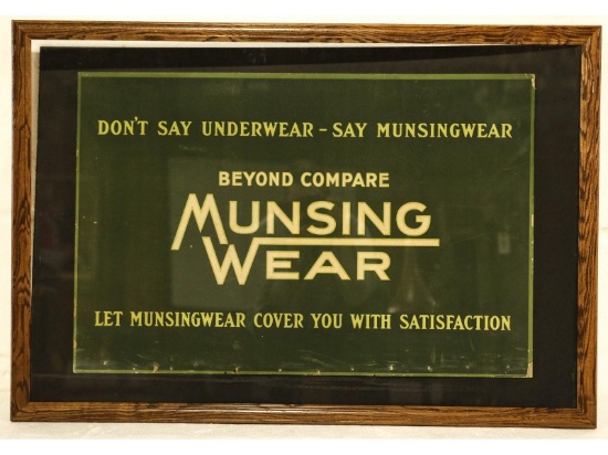 Munsing Wear Advertising Sign Framed