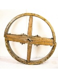Industrial Wooden Belt Wheel Antique