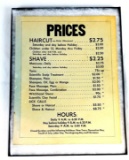 Vintage Barber Shop Window Price Card Original
