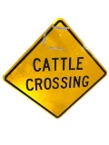 Cattle Crossing Warning Road Sign