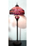 Leaded Lamp Shade Matching Bronze Base Floor Lamp