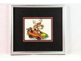 Sam Bass Original Artwork - Reindeer in Race Car