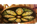 Round Leaded Stained Glass Ceiling Fixture