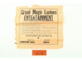 Grand Magic Lantern Promotional Hand Bill & Ticket