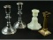 6 Misc Candlesticks, Holders and Candle Snuffer