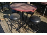 Outdoor Pub Table and 4 Bar Stools