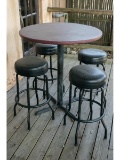 Outdoor Pub Table and 4 Bar Stools