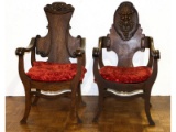 Pair of Roman Style Throne Chairs Prom