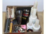 Box Lot Various Barware Shakers Mats Bottle Opener