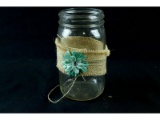 15 Mason Jars with Burlap Decor