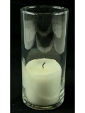 4 Glass Pillar Candle Holders