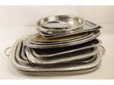 16 Various Silver Toned Serving Trays
