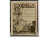 1916 Carola Cabinet Phonograph Advertisement