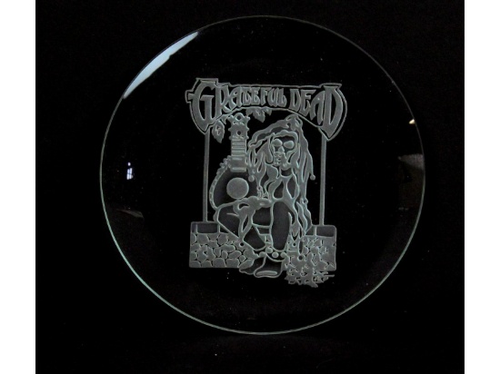 Grateful Dead Jester Etched Glass Disc