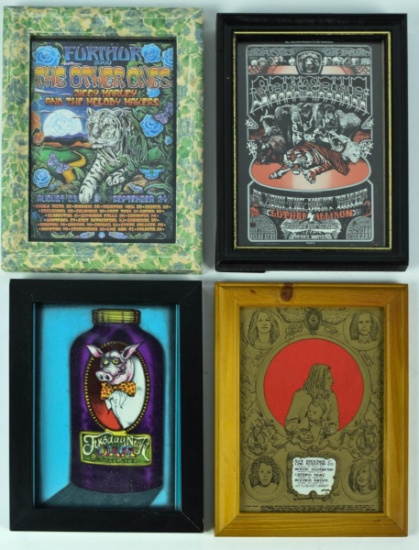 4 Framed Grateful Dead Cards 8" x 6"