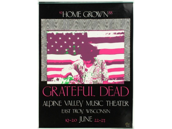 Grateful Dead Alpine Valley Signed Poster 1988